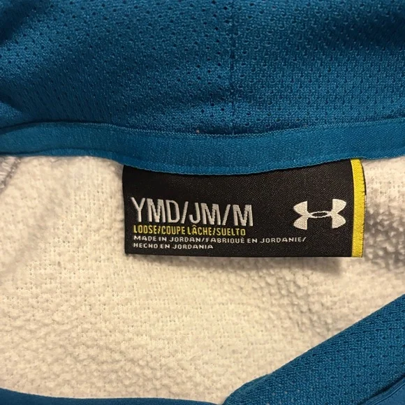 Under Armour Heather Gray Hoodie with Blue Trim - Picture 2 of 2